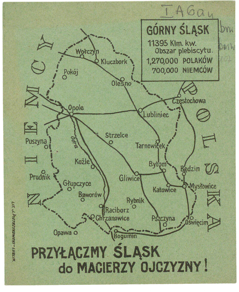Przyłączmy Śląsk do macierzy ojczyzny!OBR „Przyłączmy Śląsk do macierzy ojczyzny!”, druk ulotny, 1920 r.