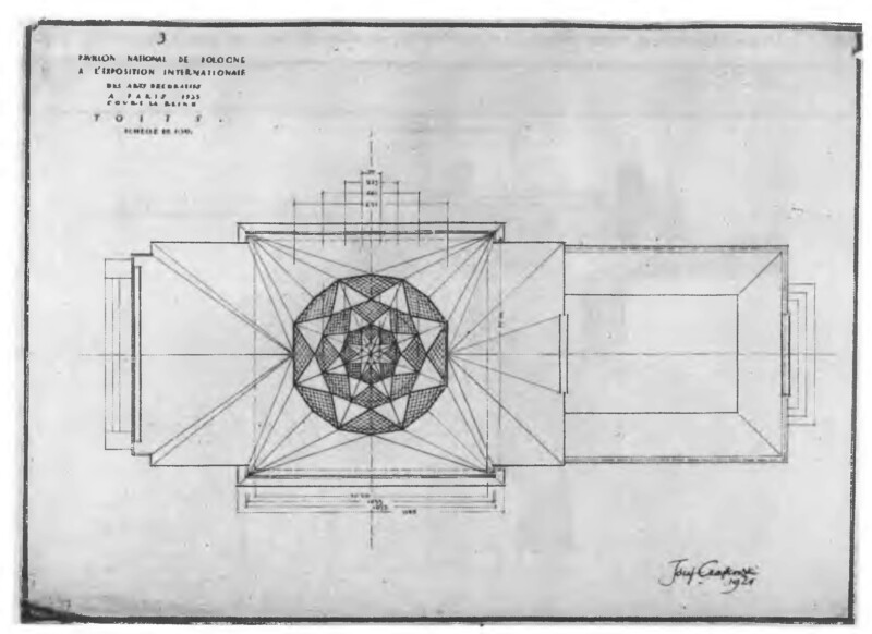 03 hfftty Józef Czajkowski, projekt pawilonu polskiego na Międzynarodową Wystawę Sztuki Dekoracyjnej w Paryżu 1925 r.