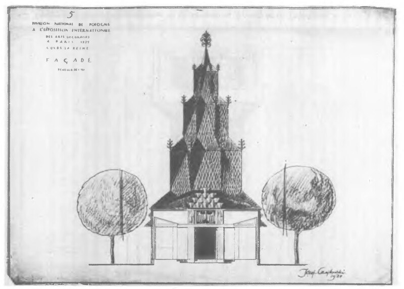 05 gdtrdtrju Józef Czajkowski, projekt pawilonu polskiego na Międzynarodową Wystawę Sztuki Dekoracyjnej w Paryżu 1925 r.