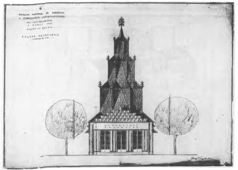 06 yguuyyuf Józef Czajkowski, projekt pawilonu polskiego na Międzynarodową Wystawę Sztuki Dekoracyjnej w Paryżu 1925 r.