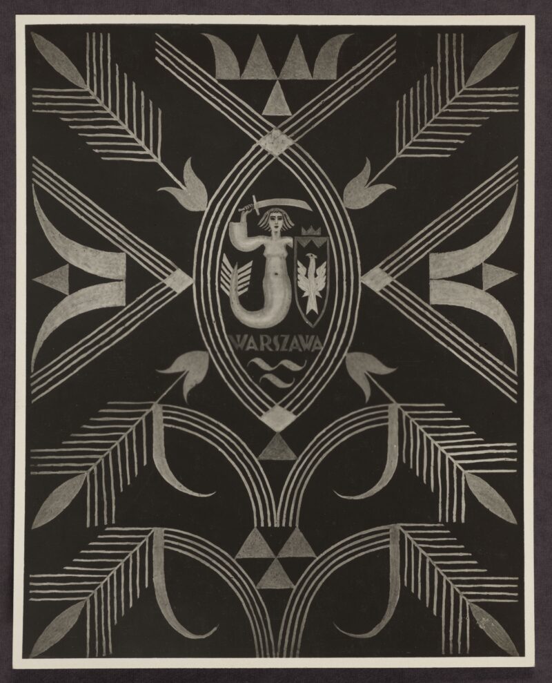 cwewefwferwf Wojciech Jastrzębowski, sgraffito z cyklu "Herby miast polskich", w podcieniach atrium Pawilonu Polskiego. Międzynarodowa Wystawa Sztuki Dekoracyjnej i Przemysłu Współczesnego w Paryżu, 1925 r.
