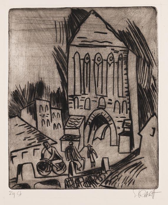Karl Schmidt-Rottluff, &bdquo;Stara Brama Miejska
Motyw ze Sławna,
akwaforta&rdquo;, 1921 r.