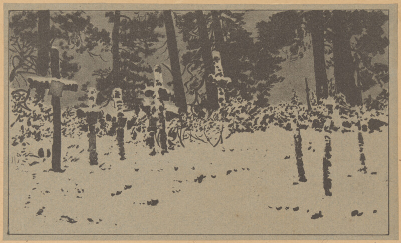 Bli?ej Kultury „Cmentarz legionowy w śniegu”, z teki: Leon Wyczółkowski, „Wspomnienia z Legionowa 1916 r.”