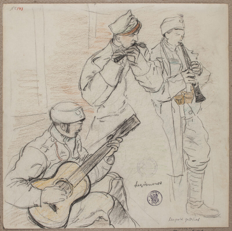 Grający legioniści Leopold Gottlieb, „ Grający legioniści”, 1915 r.