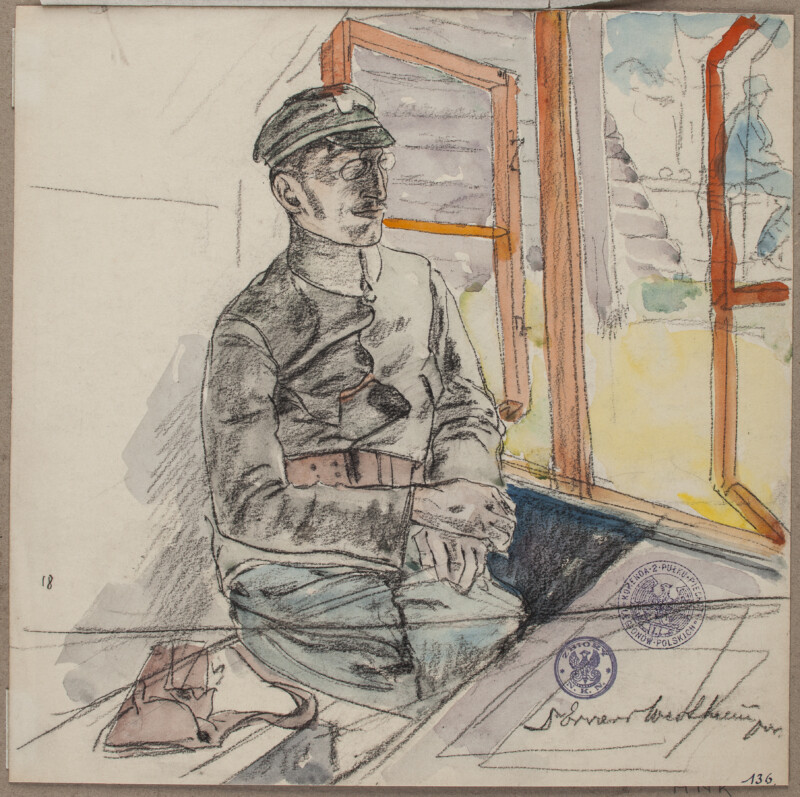 Portret dr Edwarda Wertheima, porucznika lekarza Legionów Polskich Leopold Gottlieb, „Portret dr Edwarda Wertheima, porucznika lekarza Legionów Polskich”, 1916 r.