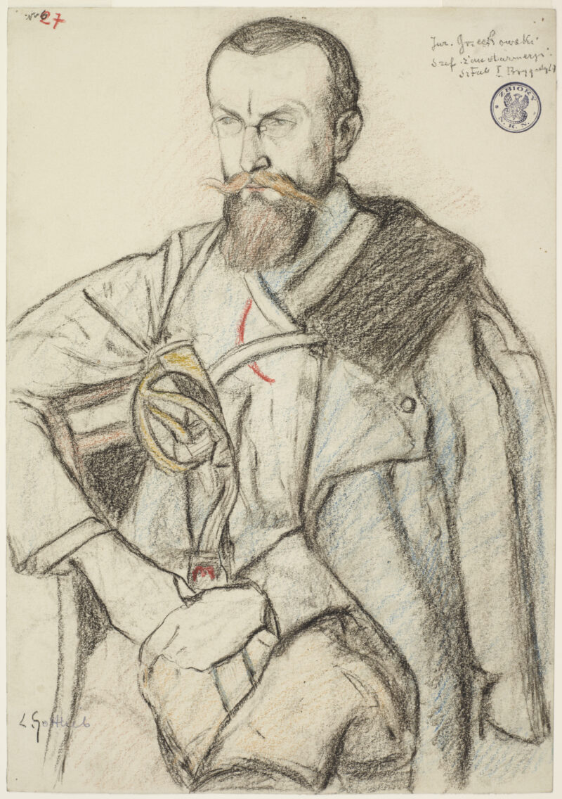 Portret Jana Gorzechowskiego, ps. _Jur_, porucznika żandarmerii Legionów Polskich Leopold Gottlieb, „Portret Jana Gorzechowskiego, ps. Jur, porucznika żandarmerii Legionów Polskich”, 1915 r.