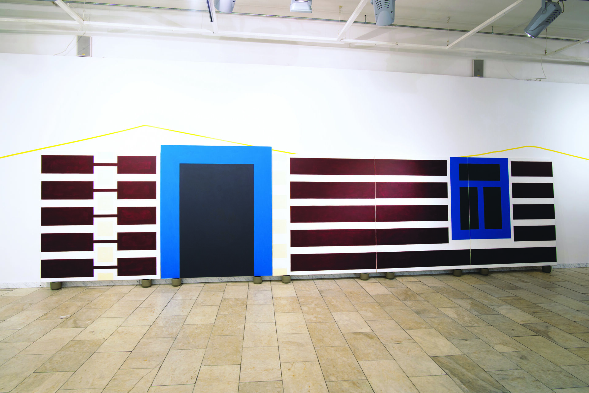 Malowidło z Łosia - panel, Grzegorz Sztwiertnia, obraz o wymiarach 180 x 750 cm